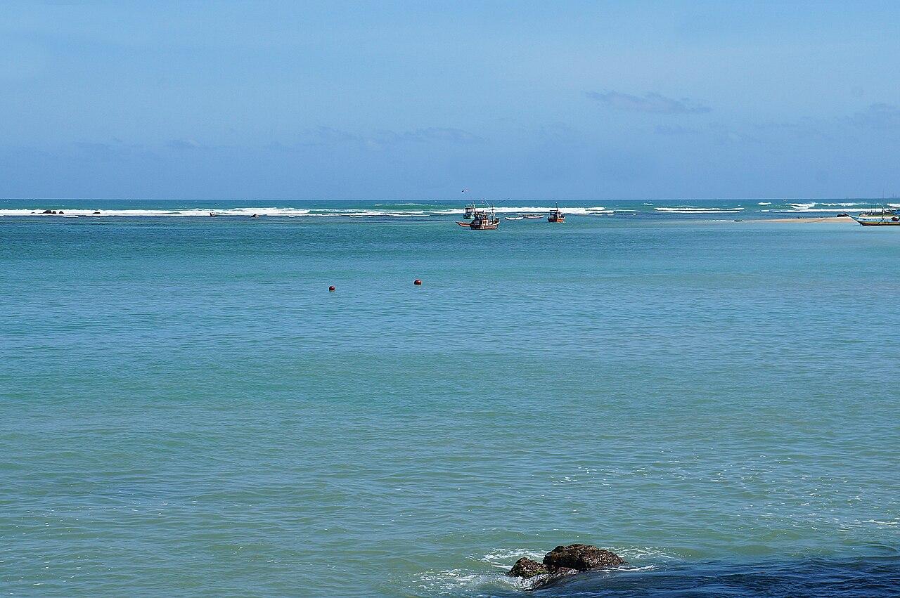 Weligama beach, Sri Lanka — real area photograph, not camp accommodation