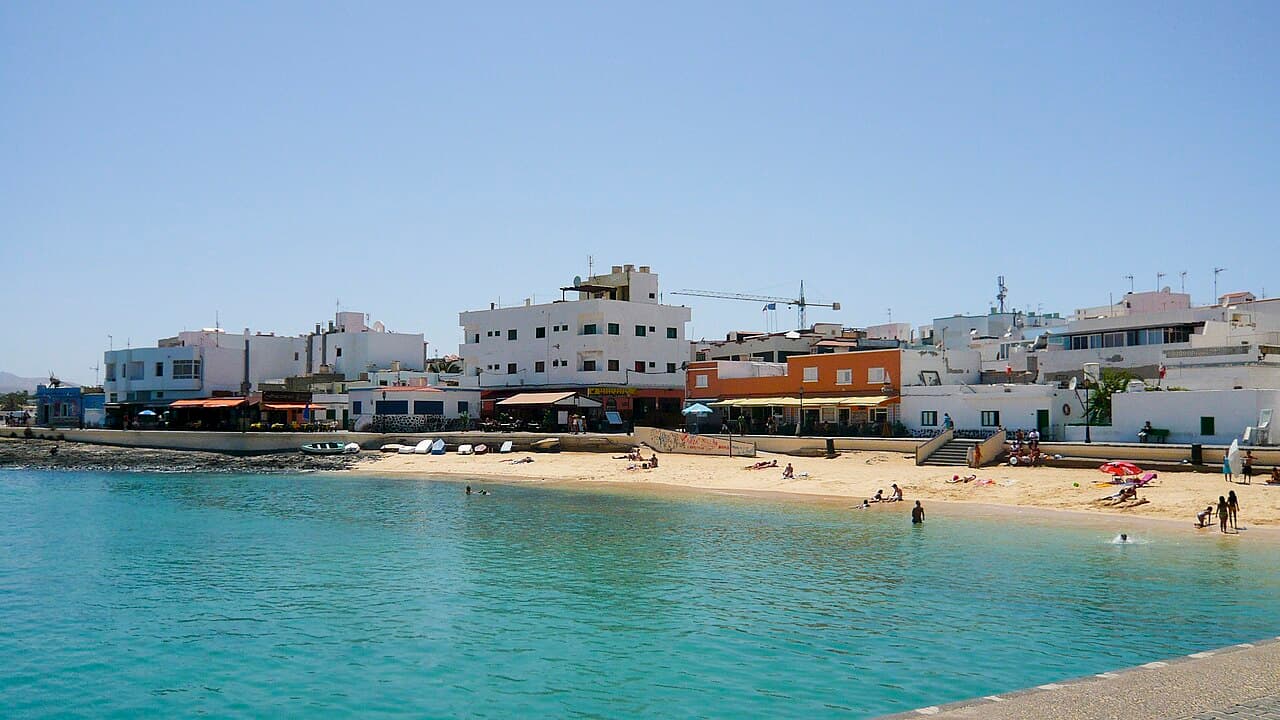 Corralejo town beach, Fuerteventura — real area photograph, not camp accommodation