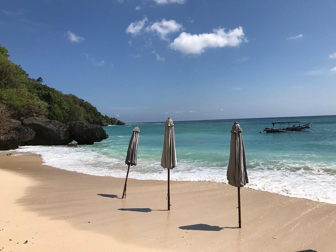 Padang Padang beach, Bali — real area photograph, not camp accommodation