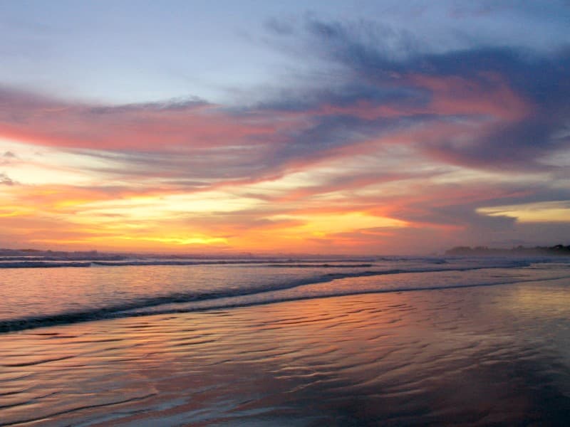 Playa Guiones, Nosara, Costa Rica — real area photograph, not camp accommodation