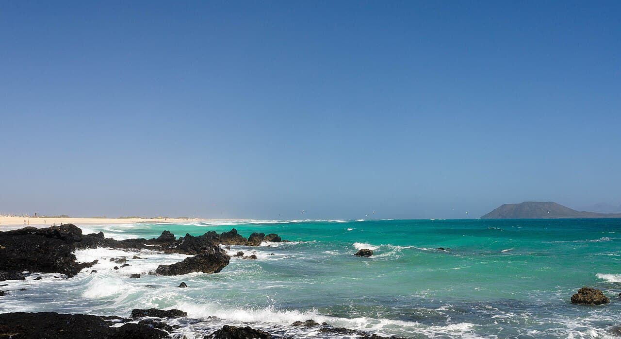 Corralejo beach, Fuerteventura — real area photograph, not camp accommodation