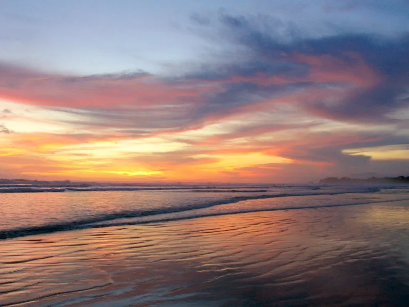 Playa Guiones, Nosara, Costa Rica — echte Gebietsaufnahme, keine Lagerunterkunft