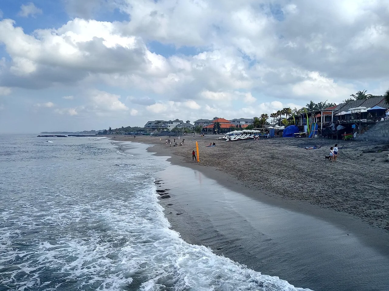 Canggu beach, Bali — echte Gebietsaufnahme, keine Lagerunterkunft